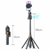 AI Face‑Tracking Tripod with 360° Rotation, Dual Lights & Bluetooth Remote – Perfect for Vlogs & - Fashion Couture