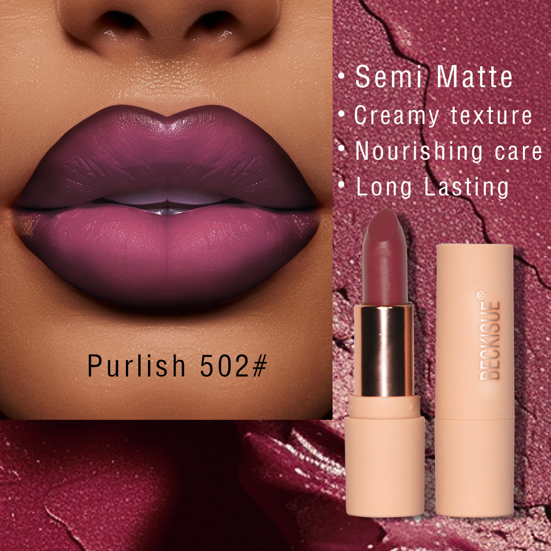 Nude Semi-Matte Lipstick – Long-Lasting Waterproof Formula | 12 Shades, 3.6g