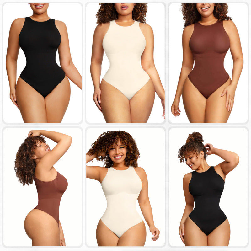 Seamless open body shaping suit by Fashion Couture with tummy control, designed for all-day comfort and smooth silhouette.