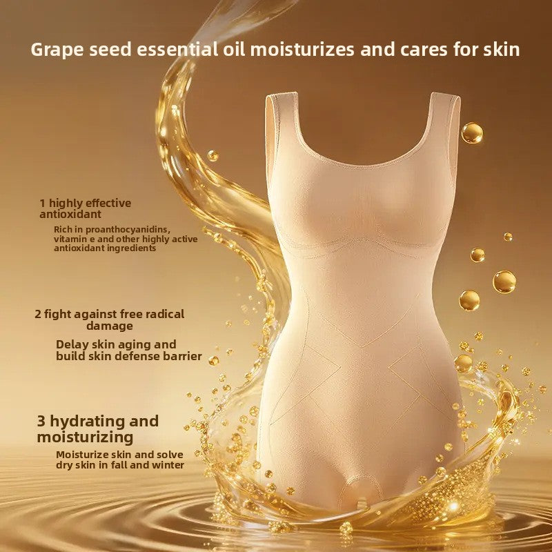 Fashion Couture body sculpting shapewear suit with abdominal support and butt lift design, shown on a model.