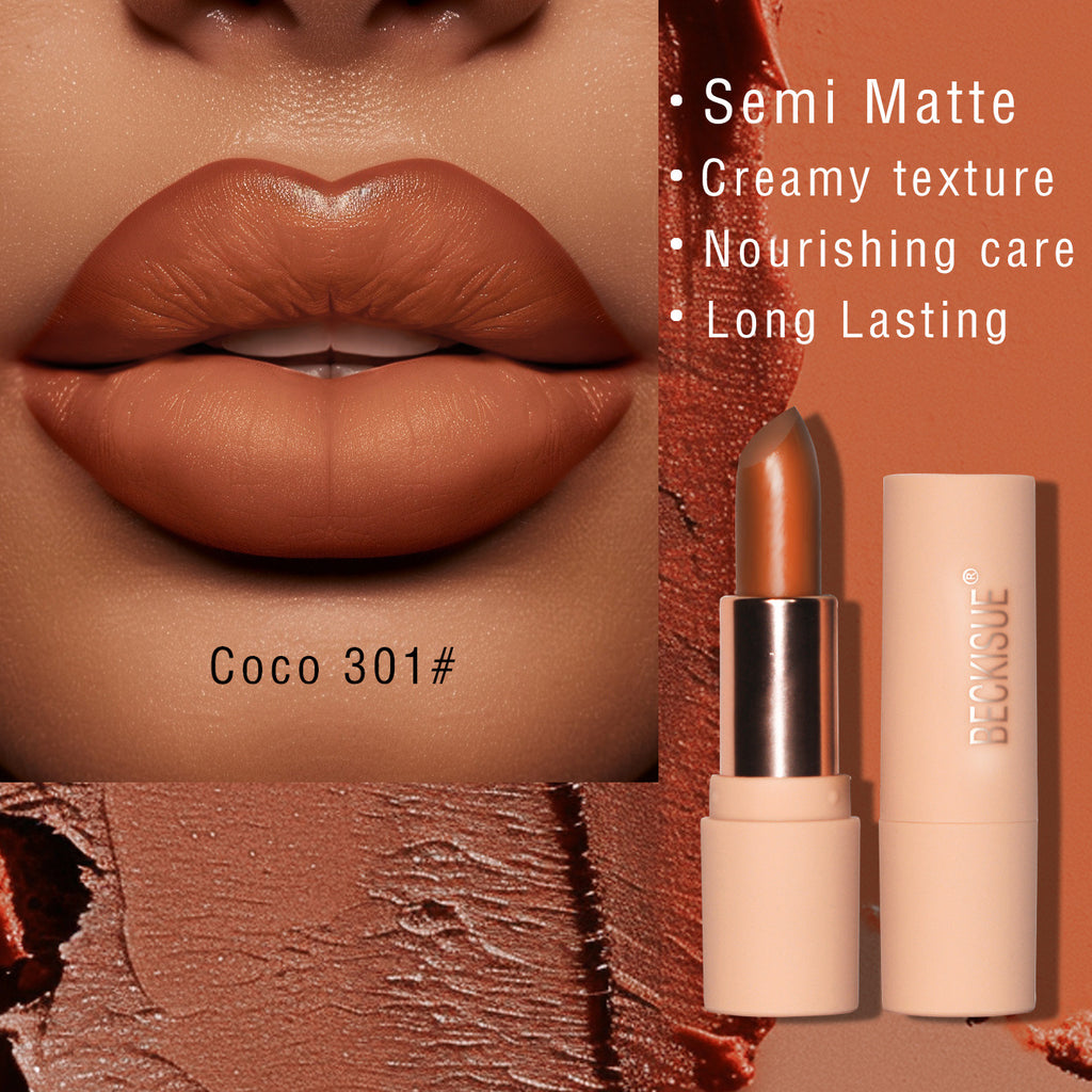 Nude Semi-Matte Lipstick – Long-Lasting Waterproof Formula | 12 Shades, 3.6g