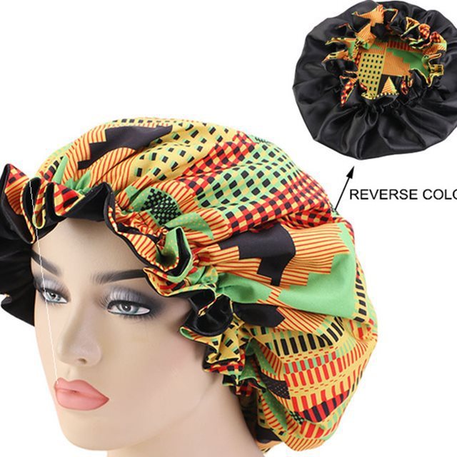 African Pattern Ankara Print Bonnet Women Night Sleep Cap - Fashion Couture