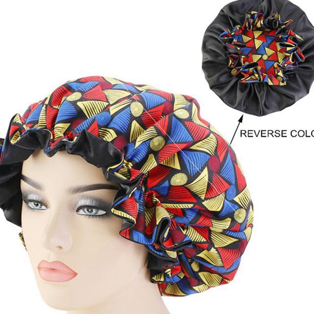 African Pattern Ankara Print Bonnet Women Night Sleep Cap - Fashion Couture