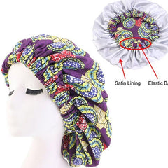 African Pattern Ankara Print Bonnet Women Night Sleep Cap - Fashion Couture