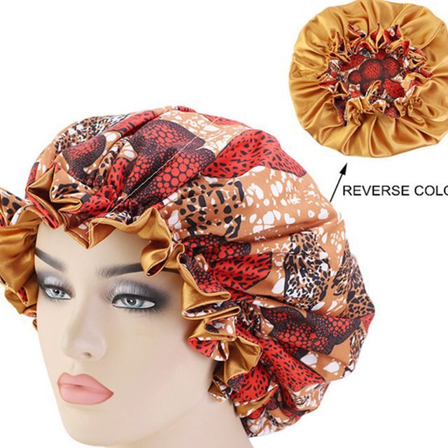 African Pattern Ankara Print Bonnet Women Night Sleep Cap - Fashion Couture