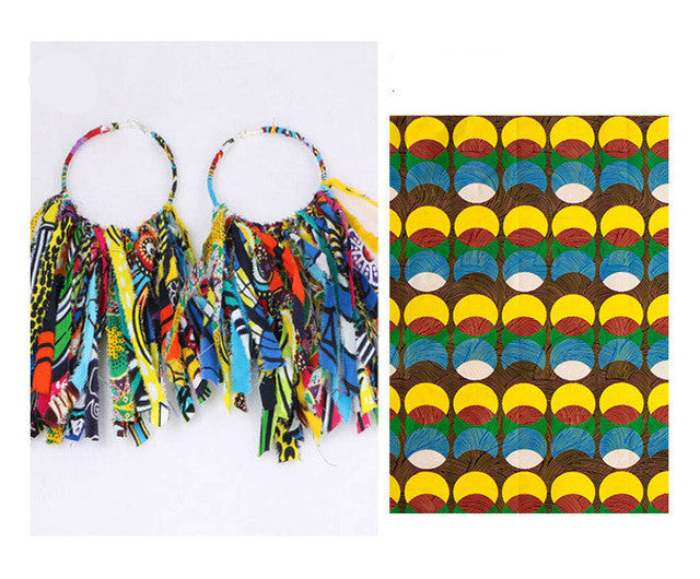 African Tassel Earrings African ethnic print Ankara Earrings - Fashion Couture