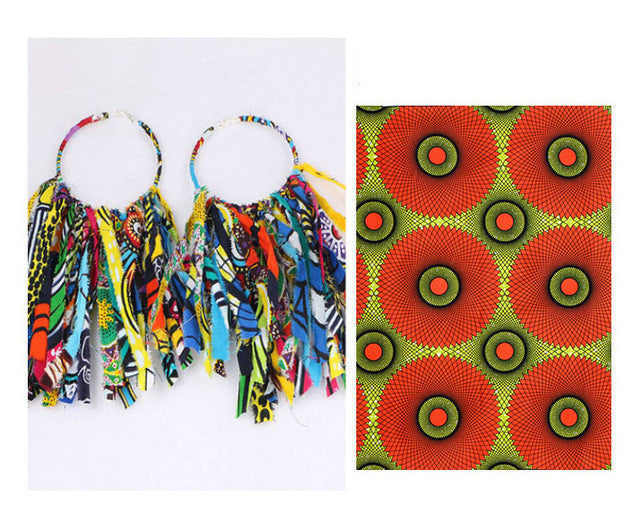 African Tassel Earrings African ethnic print Ankara Earrings - Fashion Couture