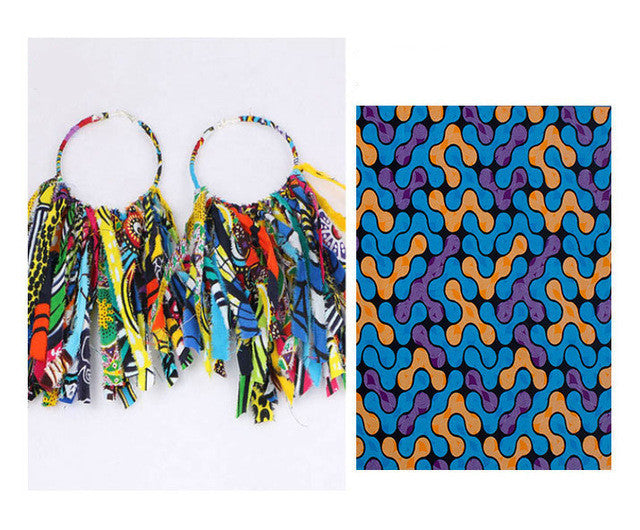 African Tassel Earrings African ethnic print Ankara Earrings - Fashion Couture