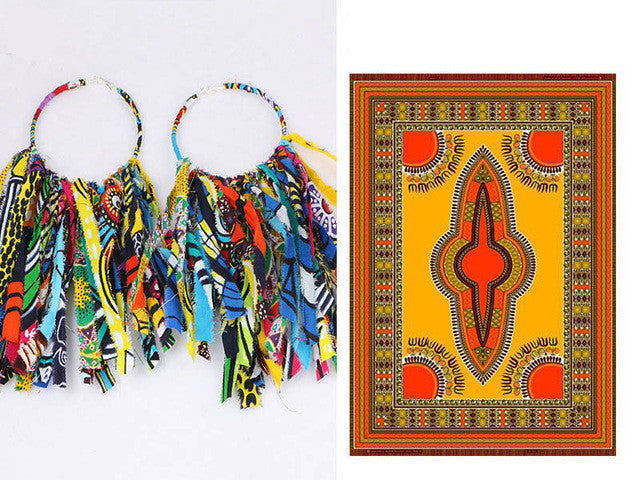 African Tassel Earrings African ethnic print Ankara Earrings - Fashion Couture