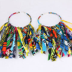 African Tassel Earrings African ethnic print Ankara Earrings - Fashion Couture