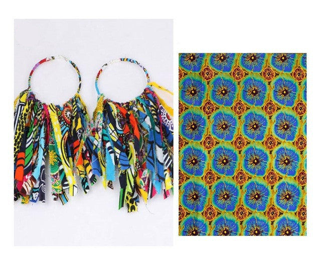 African Tassel Earrings African ethnic print Ankara Earrings - Fashion Couture