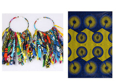 African Tassel Earrings African ethnic print Ankara Earrings - Fashion Couture