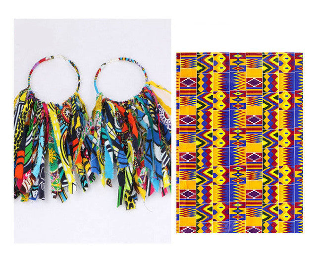 African Tassel Earrings African ethnic print Ankara Earrings - Fashion Couture