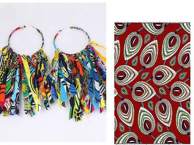 African Tassel Earrings African ethnic print Ankara Earrings - Fashion Couture