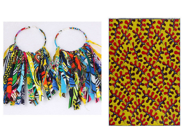 African Tassel Earrings African ethnic print Ankara Earrings - Fashion Couture