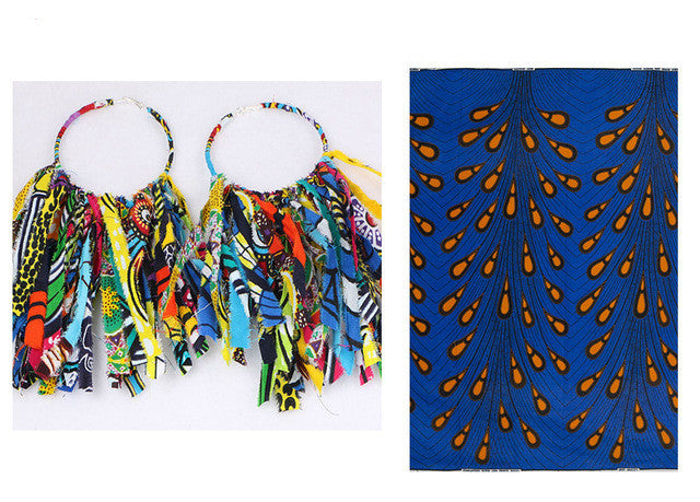 African Tassel Earrings African ethnic print Ankara Earrings - Fashion Couture