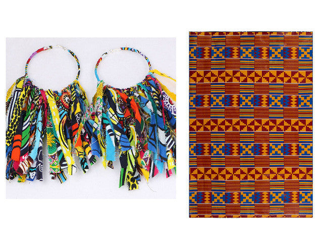 African Tassel Earrings African ethnic print Ankara Earrings - Fashion Couture