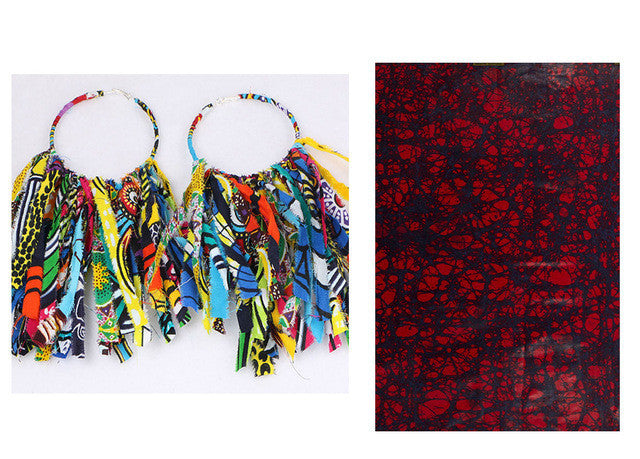African Tassel Earrings African ethnic print Ankara Earrings - Fashion Couture