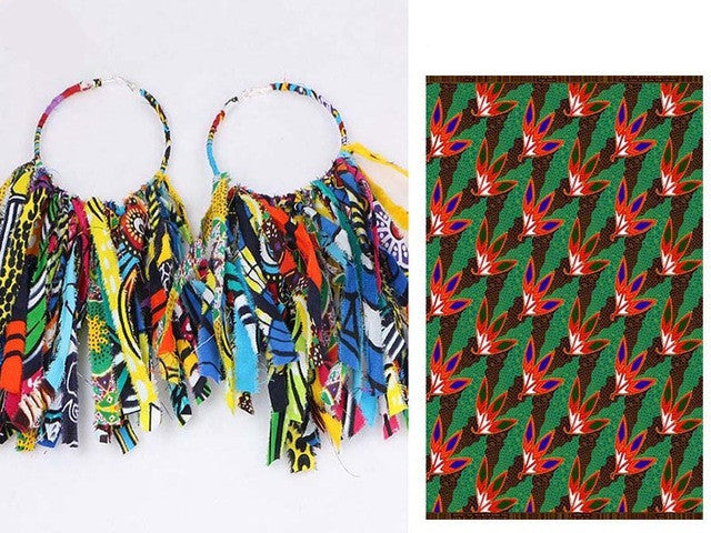 African Tassel Earrings African ethnic print Ankara Earrings - Fashion Couture