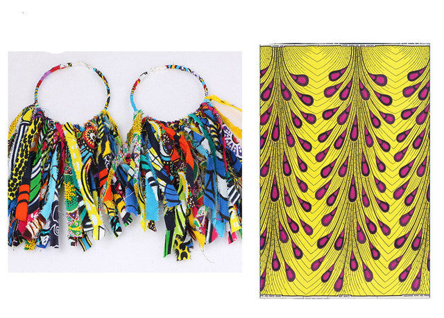 African Tassel Earrings African ethnic print Ankara Earrings - Fashion Couture