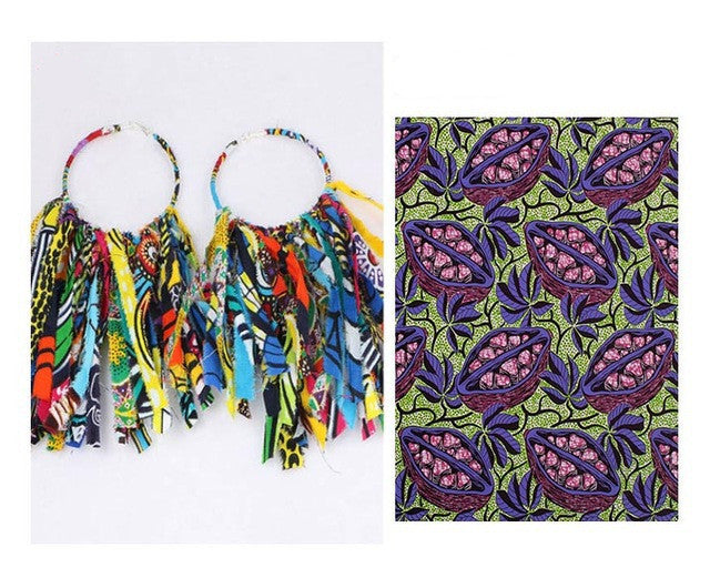 African Tassel Earrings African ethnic print Ankara Earrings - Fashion Couture