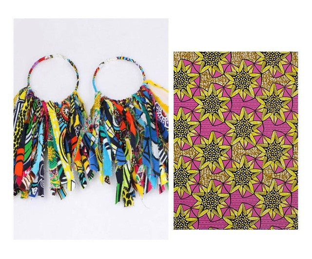 African Tassel Earrings African ethnic print Ankara Earrings - Fashion Couture