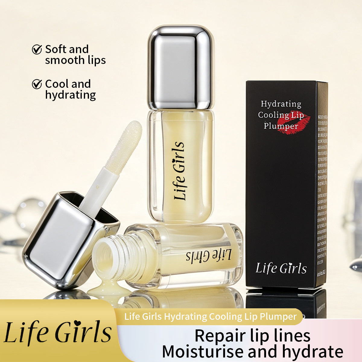 Hydrating Cooling Lip Plumper Gloss – Non-Sticky, High-Shine & Long-Lasting