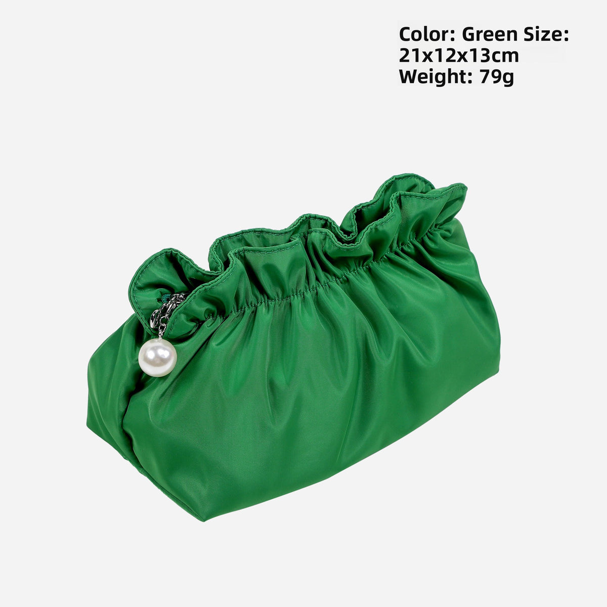 Satin Ruffled Cosmetic Bag – Compact Travel Makeup Pouch | 11 Colours, Zip Closure