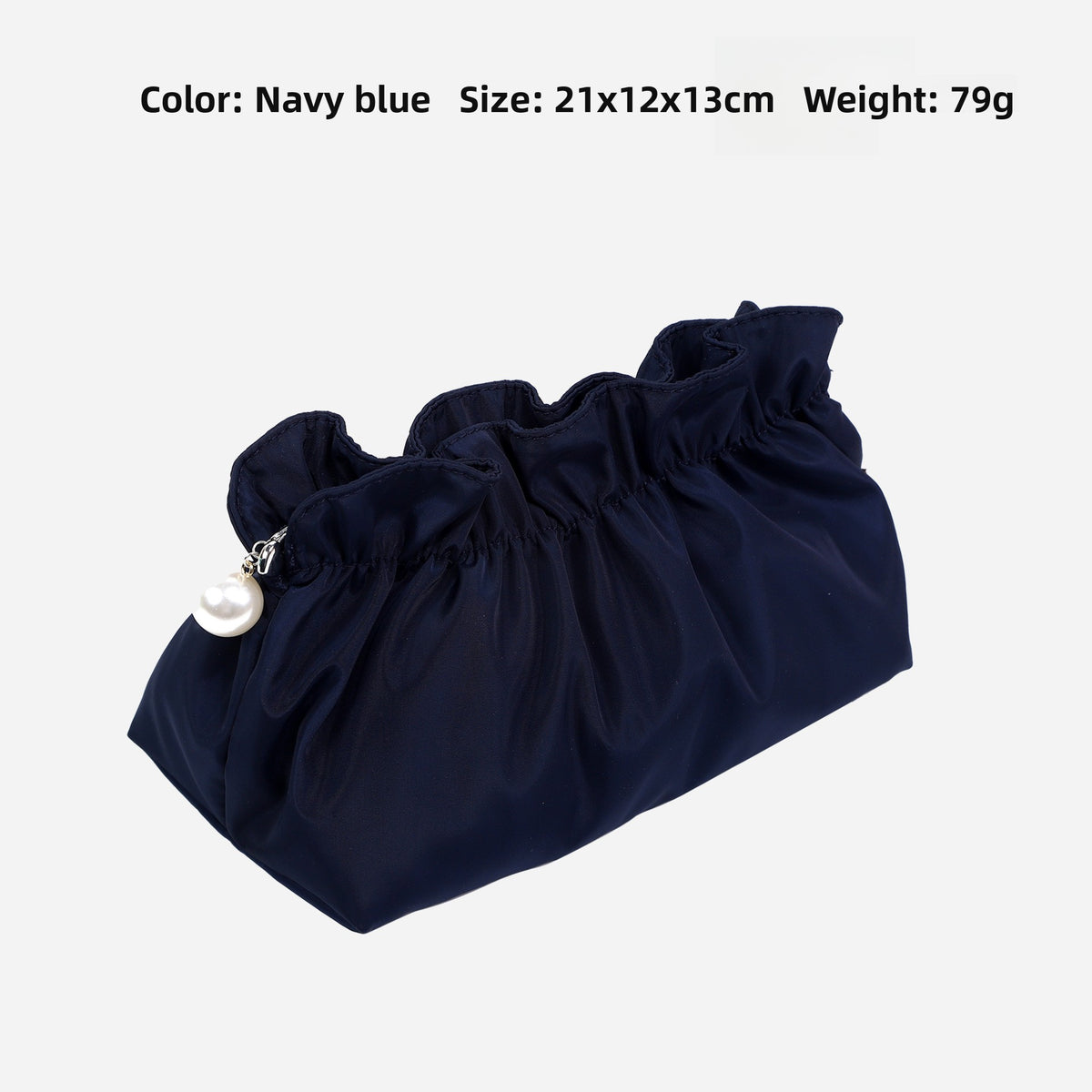 Satin Ruffled Cosmetic Bag – Compact Travel Makeup Pouch | 11 Colours, Zip Closure