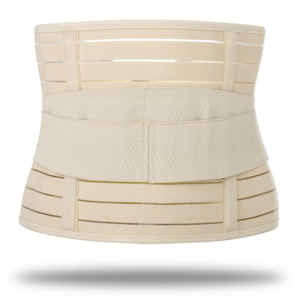 Fashion Couture adjustable waist trainer belt for postpartum support and posture correction, shown on white background.