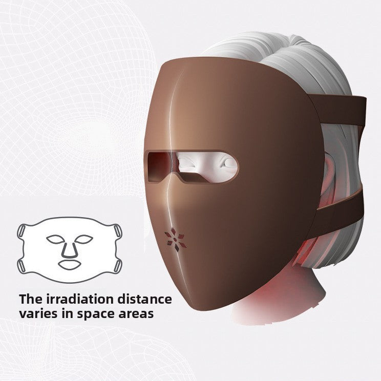 Fashion Couture LED light therapy face mask with red and blue light for skin rejuvenation and facial wellness at home.