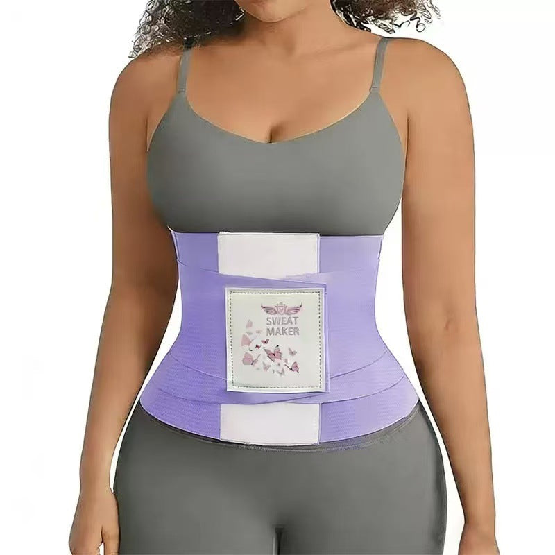Elastic waist support belt for women by Fashion Couture, shown in a wellness and fitness context, with adjustable fit and breathable material.