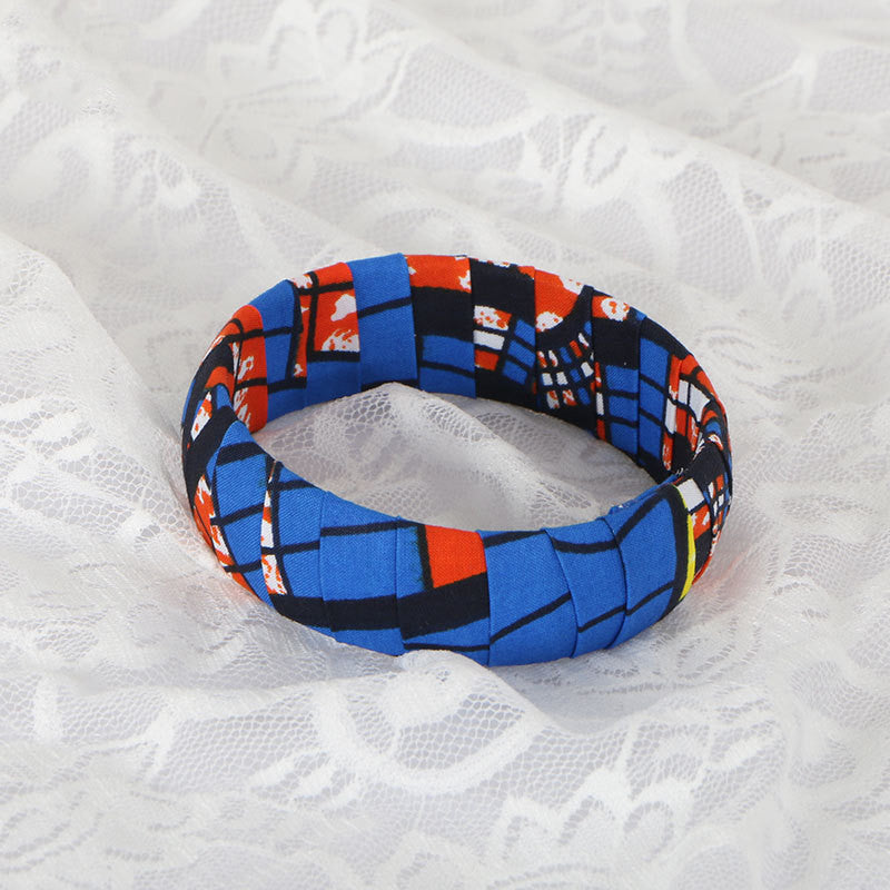 African Ethnic Style Bangle Bracelet, Ankara Jewelry, Africa - Fashion Couture