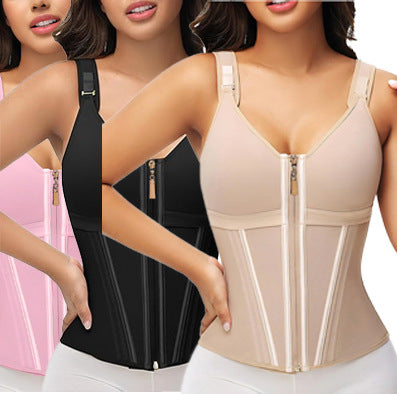 Fashion Couture waist cincher shapewear with tummy control, butt lift design, crotch zip, and shaping top for a smooth silhouette.