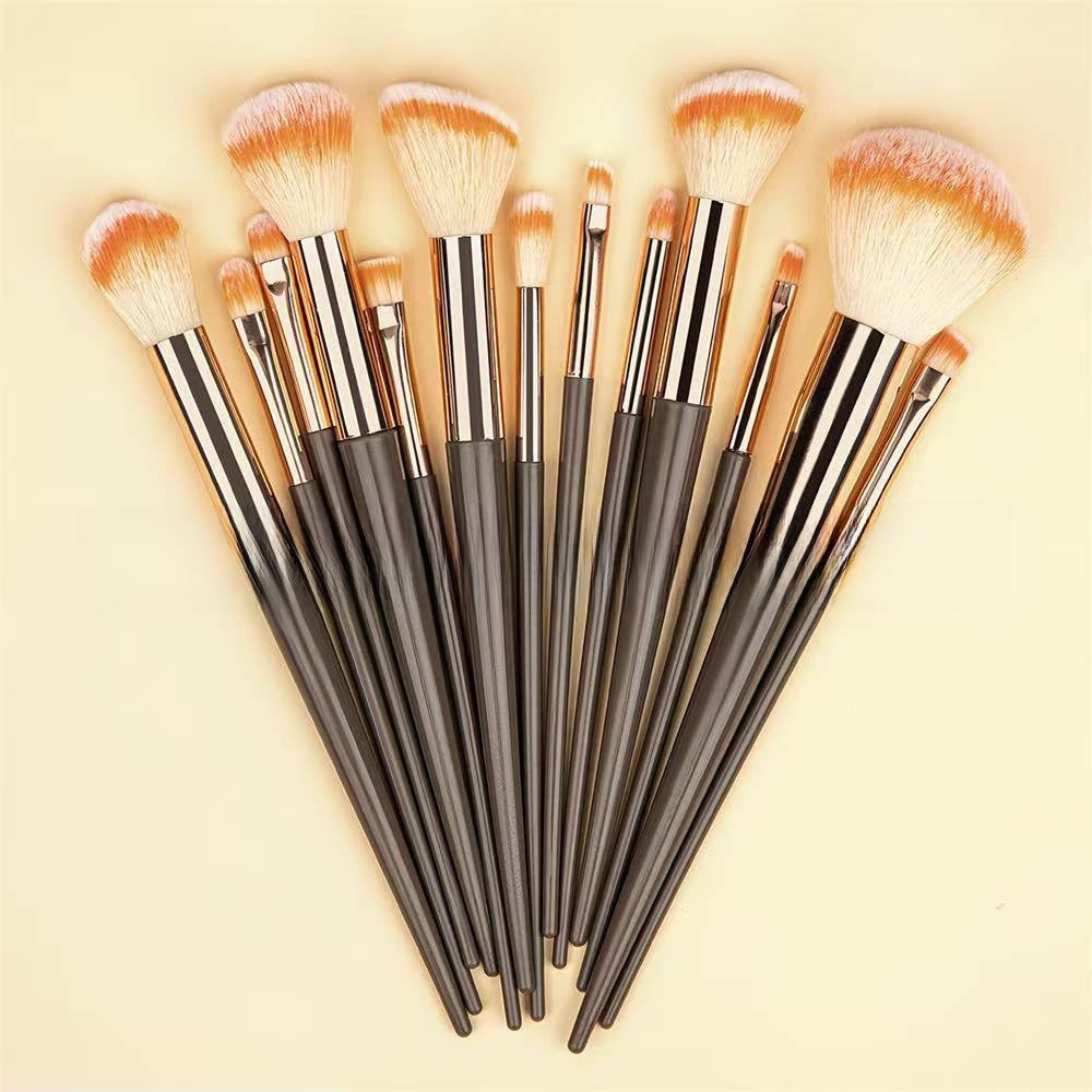 13-Piece Makeup Brush Set – Powder, Blush, Eyeshadow & Lip Brushes | Synthetic Fibres, 5 Colour Options