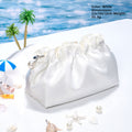 Satin Ruffled Cosmetic Bag – Compact Travel Makeup Pouch | 11 Colours, Zip Closure