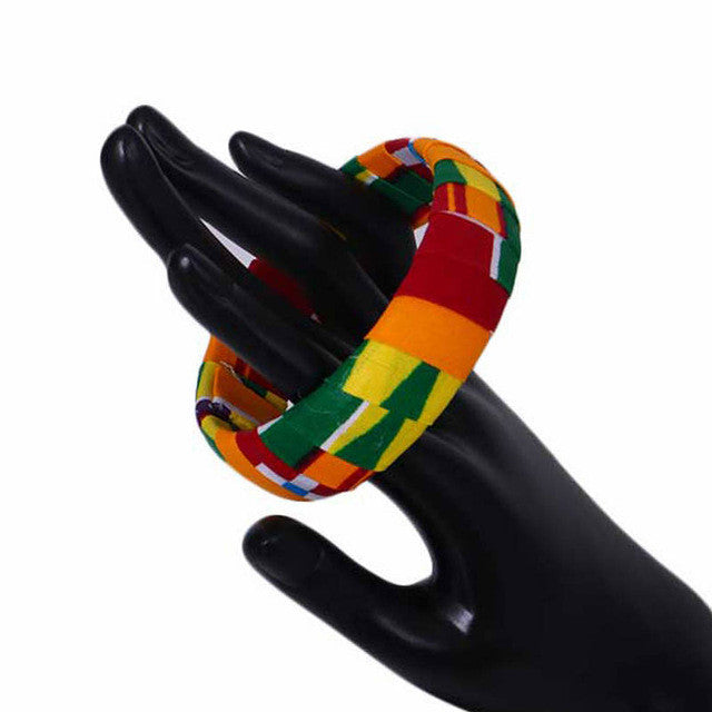African Ethnic Style Bangle Bracelet, Ankara Jewelry, Africa - Fashion Couture