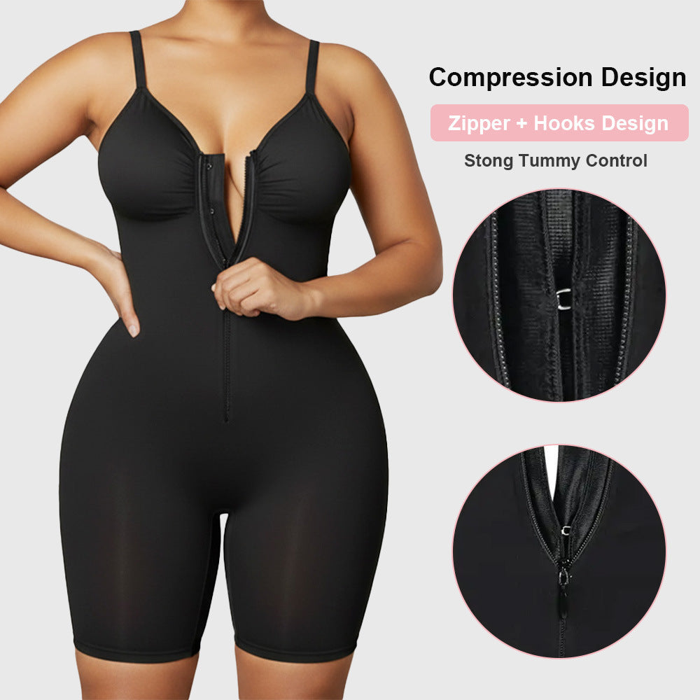 Fashion Couture seamless sculpting bodysuit with tummy control and all-day shaping, shown in a close-up on a model.
