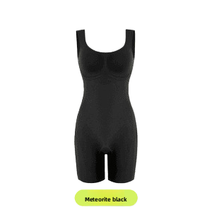Fashion Couture body sculpting shapewear suit with abdominal support and butt lift design, shown on a model.