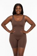 Fashion Couture body sculpting shapewear suit with abdominal support and butt lift design, smooths and enhances curves.