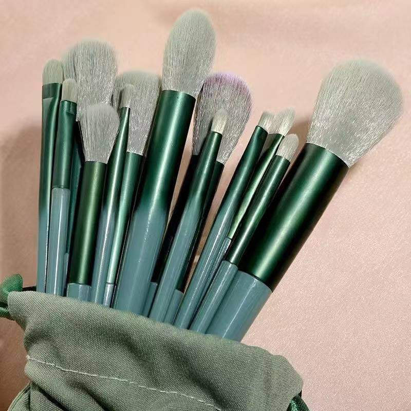 13-Piece Makeup Brush Set – Powder, Blush, Eyeshadow & Lip Brushes | Synthetic Fibres, 5 Colour Options