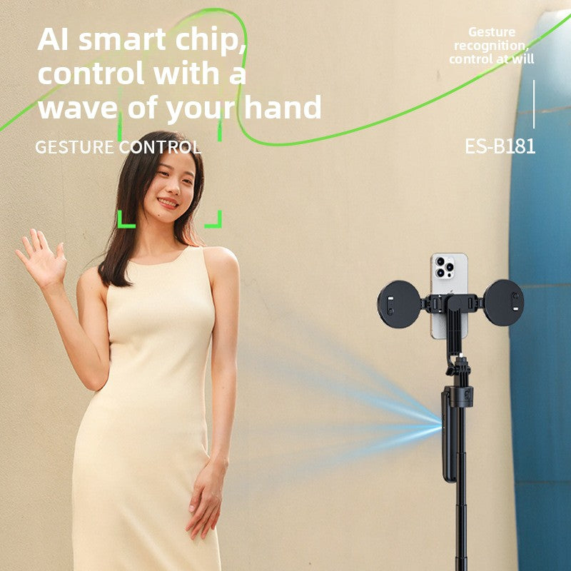 AI Face Tracking Selfie Stick with Bluetooth Remote & Fill Light | 360° Auto-Follow, Extends to 1.8m