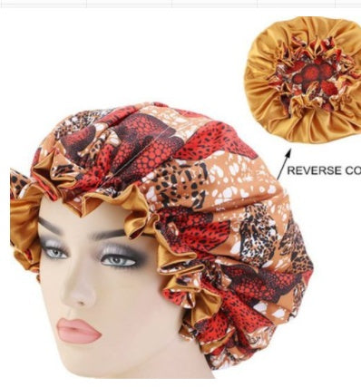 African Pattern Ankara Print Bonnet Women Night Sleep Cap - Fashion Couture