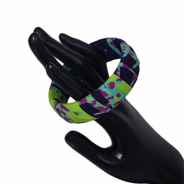 African Ethnic Style Bangle Bracelet, Ankara Jewelry, Africa - Fashion Couture