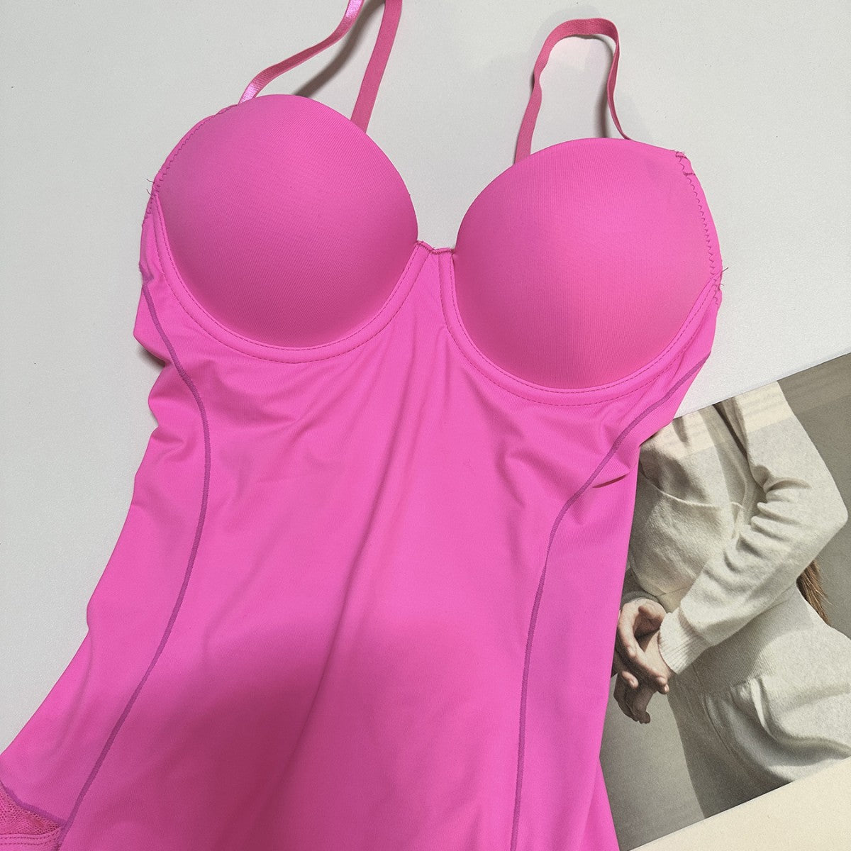 Fashion Couture seamless shapewear bodysuit with built-in bra, tummy control, and butt lift for a smooth, sculpted silhouette.