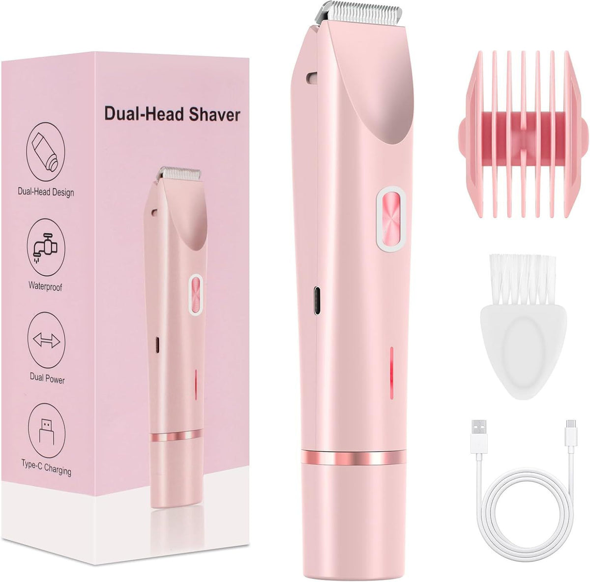 Double-Head Electric Hair Remover | IPX7 Waterproof, USB Rechargeable
