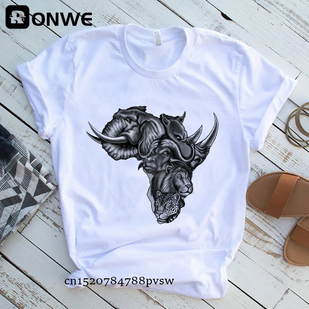 Africa Map Graphic Women T-shirts 2021 Summer Harajuku Female Tops Tee Girl White Printed Clothes Streetwear,Drop Ship - Fashion Couture
