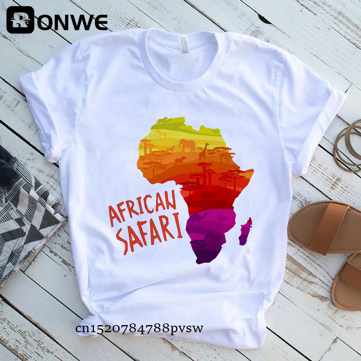 Africa Map Graphic Women T-shirts 2021 Summer Harajuku Female Tops Tee Girl White Printed Clothes Streetwear,Drop Ship - Fashion Couture