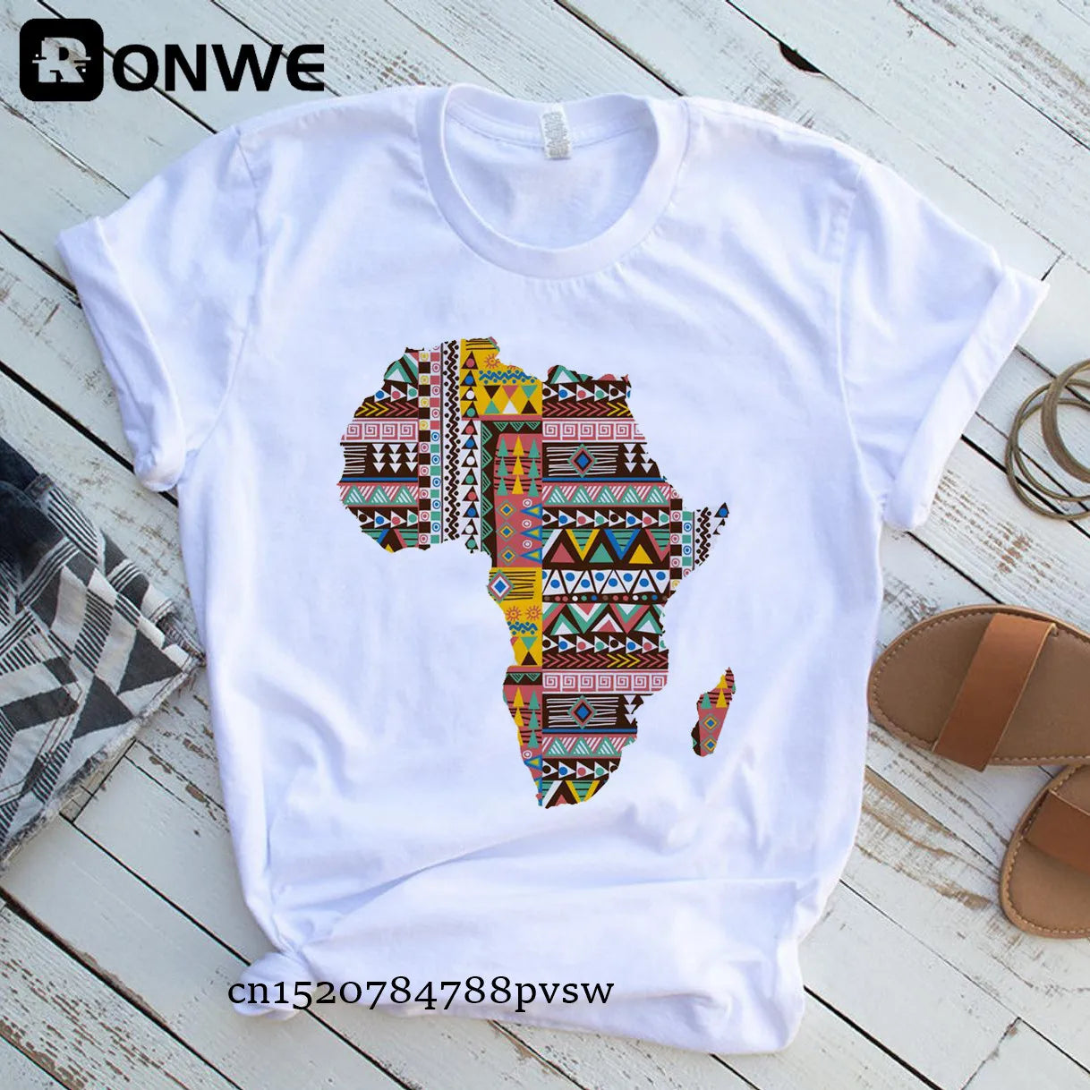 Africa Map Graphic Women T-shirts 2021 Summer Harajuku Female Tops Tee Girl White Printed Clothes Streetwear,Drop Ship - Fashion Couture