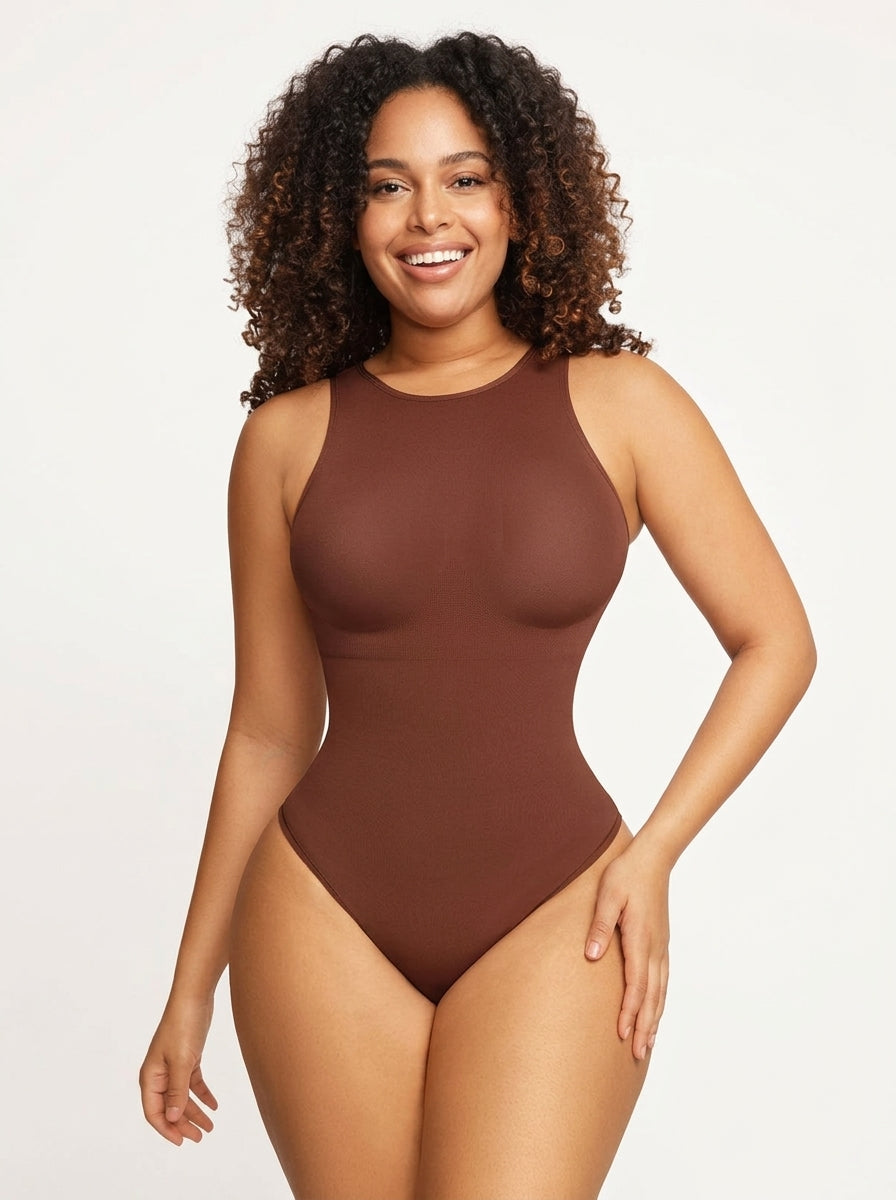 Fashion Couture seamless shapewear bodysuit with firm tummy control, no visible panty line, for sizes XS to 6XL.